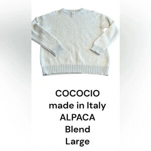 COCOGIO sweater,alpaca blend ,women L.made in Italy Super soft,light blue,EC